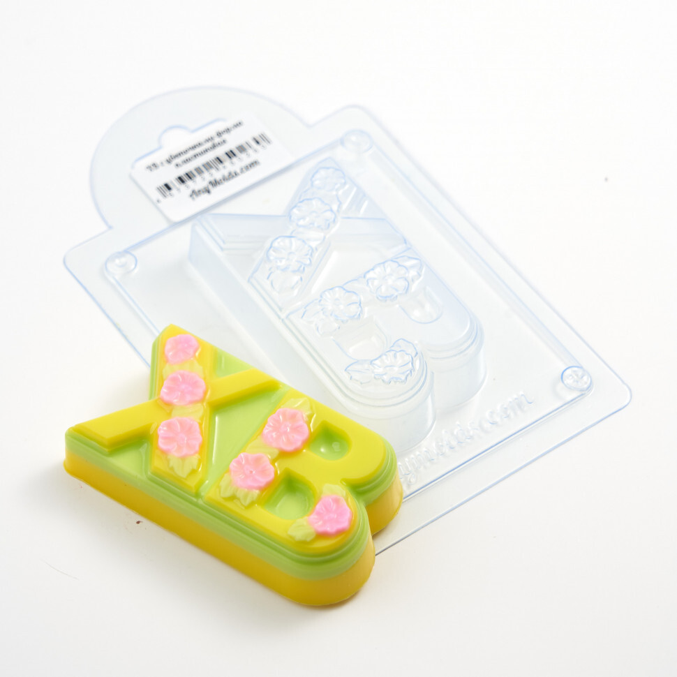 

ХВ с цветочками форма из пластика для мыла, шоколада AnyMolds.v2