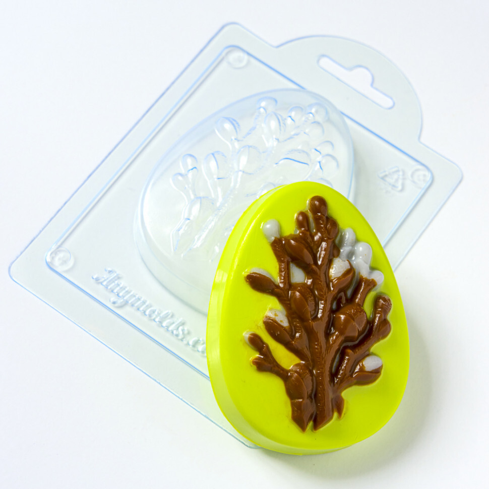 

Яйцо с вербой форма из пластика для мыла, шоколада AnyMolds