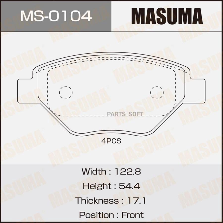

Колодки тормозные Renault Megane II 1.4 02-10 передние дисковые Masuma