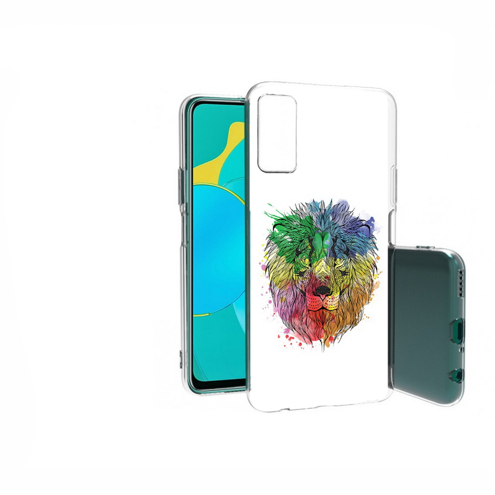 

Чехол MyPads Tocco для Huawei Honor 30S разноцветный гордый лев, Прозрачный, Tocco