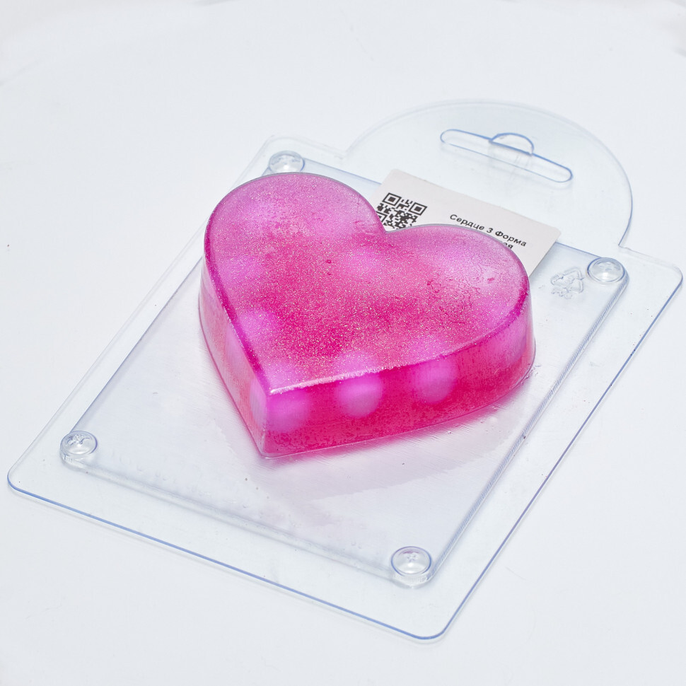 

Сердце 3 форма из пластика для мыла, шоколада AnyMolds