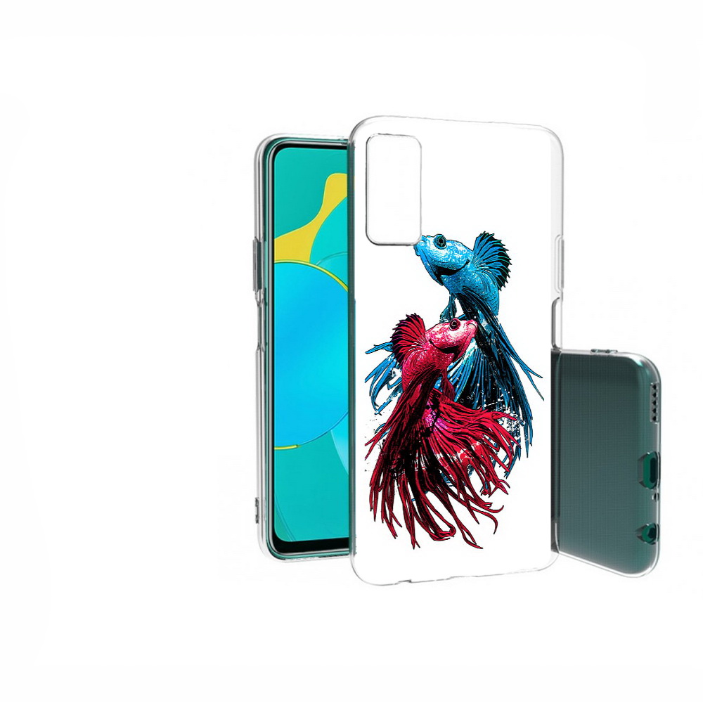 

Чехол MyPads Tocco для Huawei Honor 30S рыбы петушки, Прозрачный, Tocco