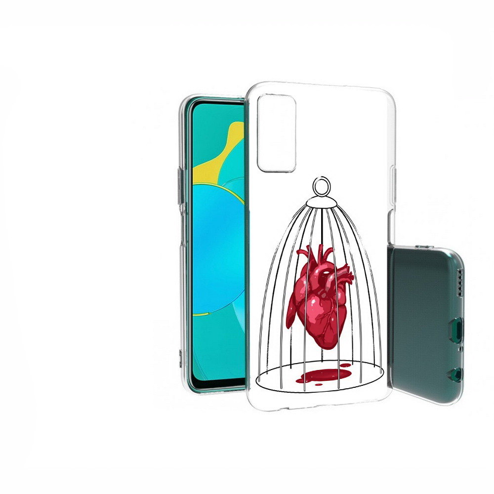 

Чехол MyPads Tocco для Huawei Honor 30S сердце в клетке, Прозрачный, Tocco