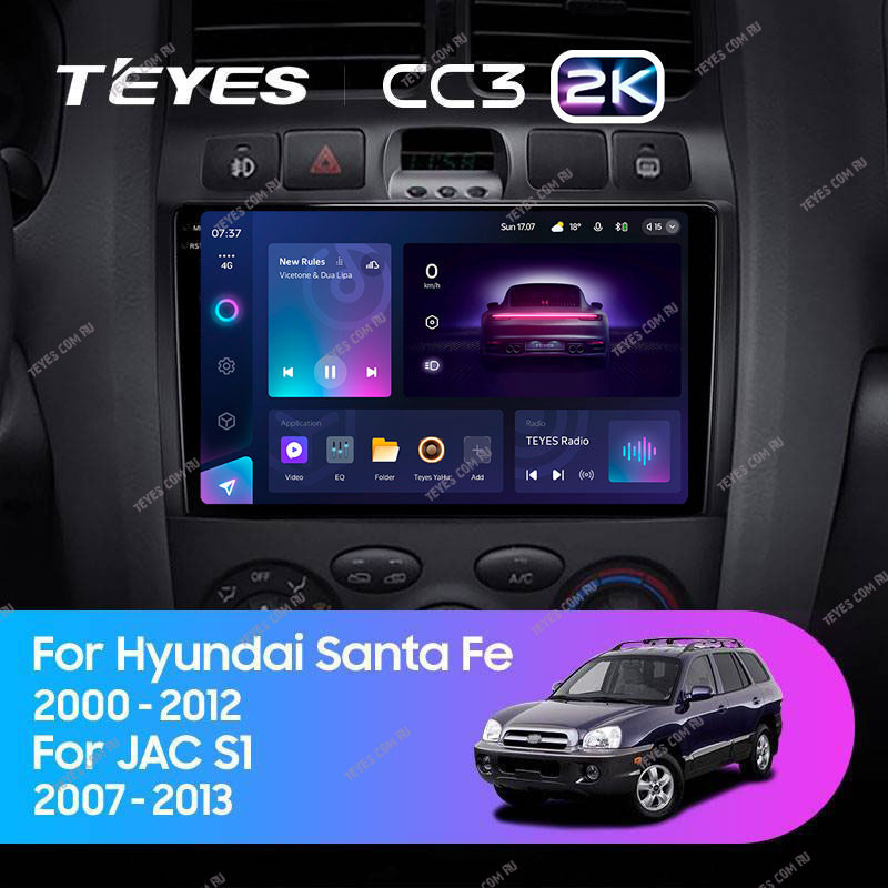 

Штатная магнитола Teyes CC3 2K 4/32 Hyundai Santa Fe SM (2000-2012), CC3 2K