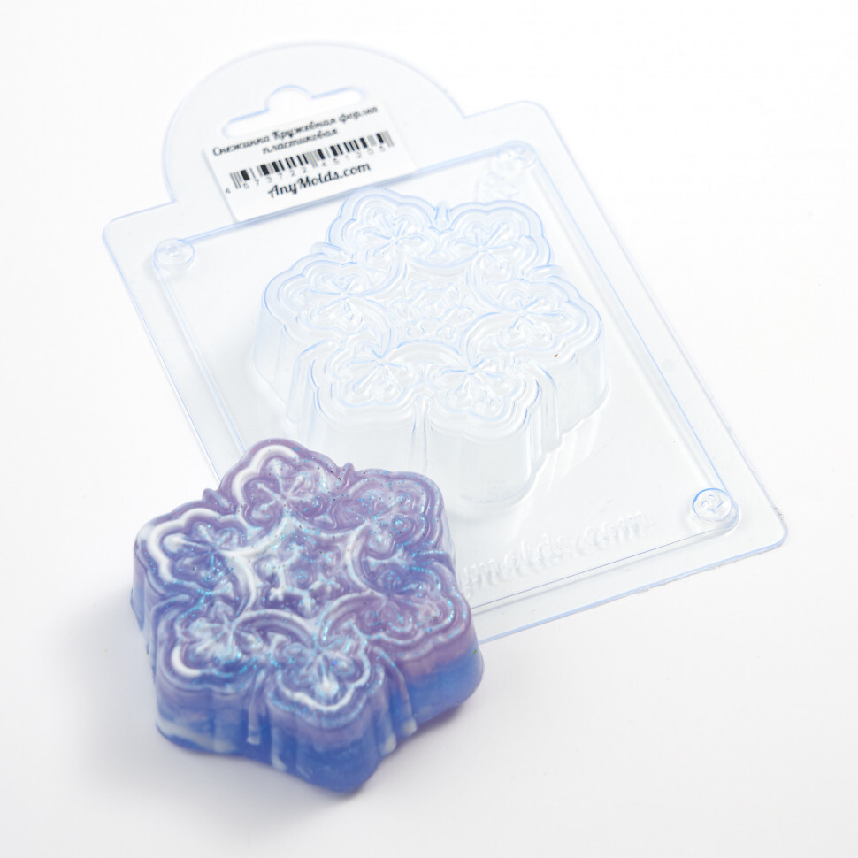 

Снежинка Кружевная форма из пластика для мыла, шоколада AnyMolds