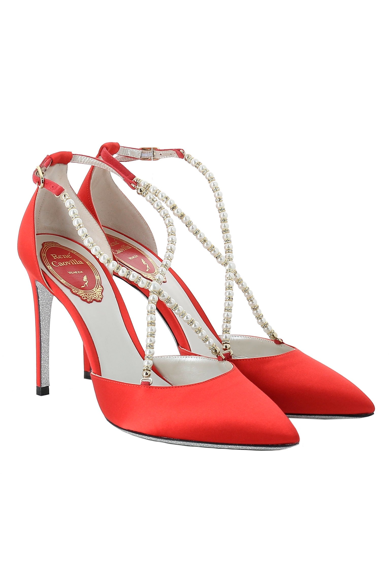 

Туфли женские Rene Caovilla 104805 красные 38 EU, Красный, 104805