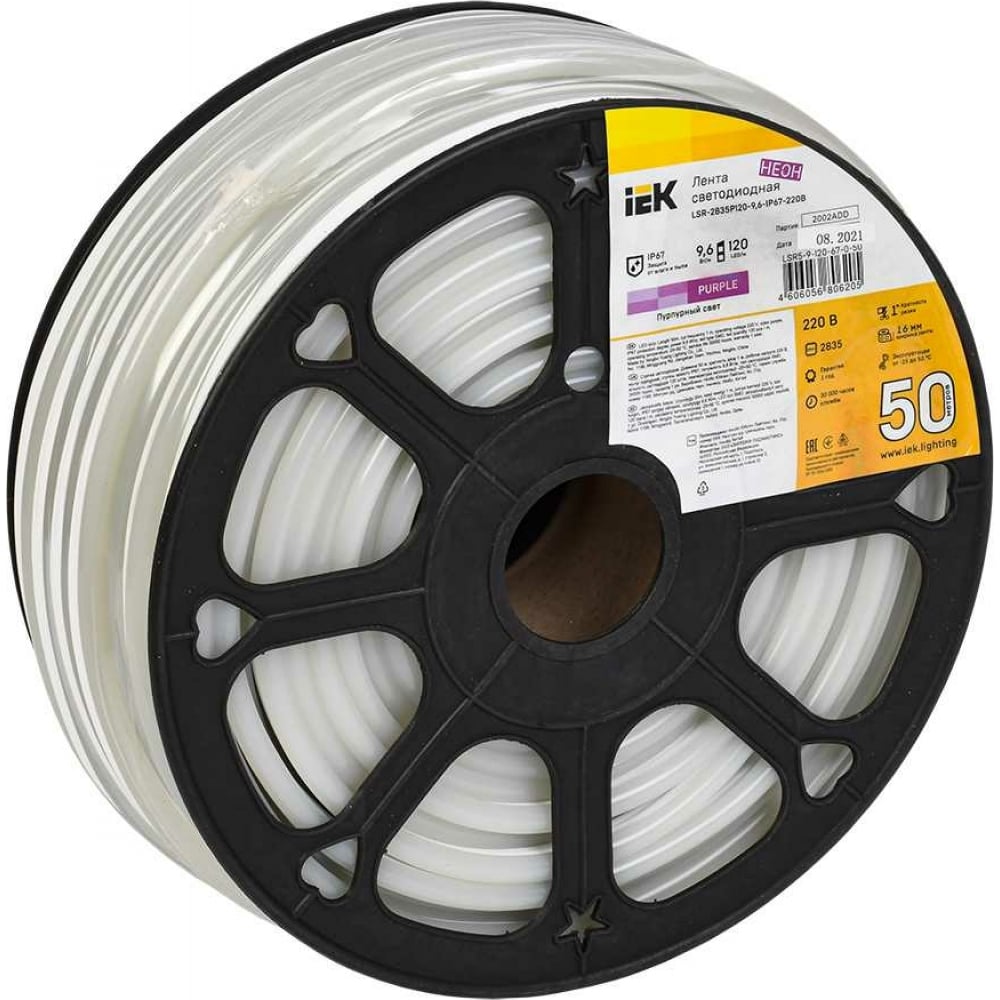 

IEK Лента LED "неон" 50м LSR-2835P120-9,6-IP67-220В LSR5-9-120-67-0-50