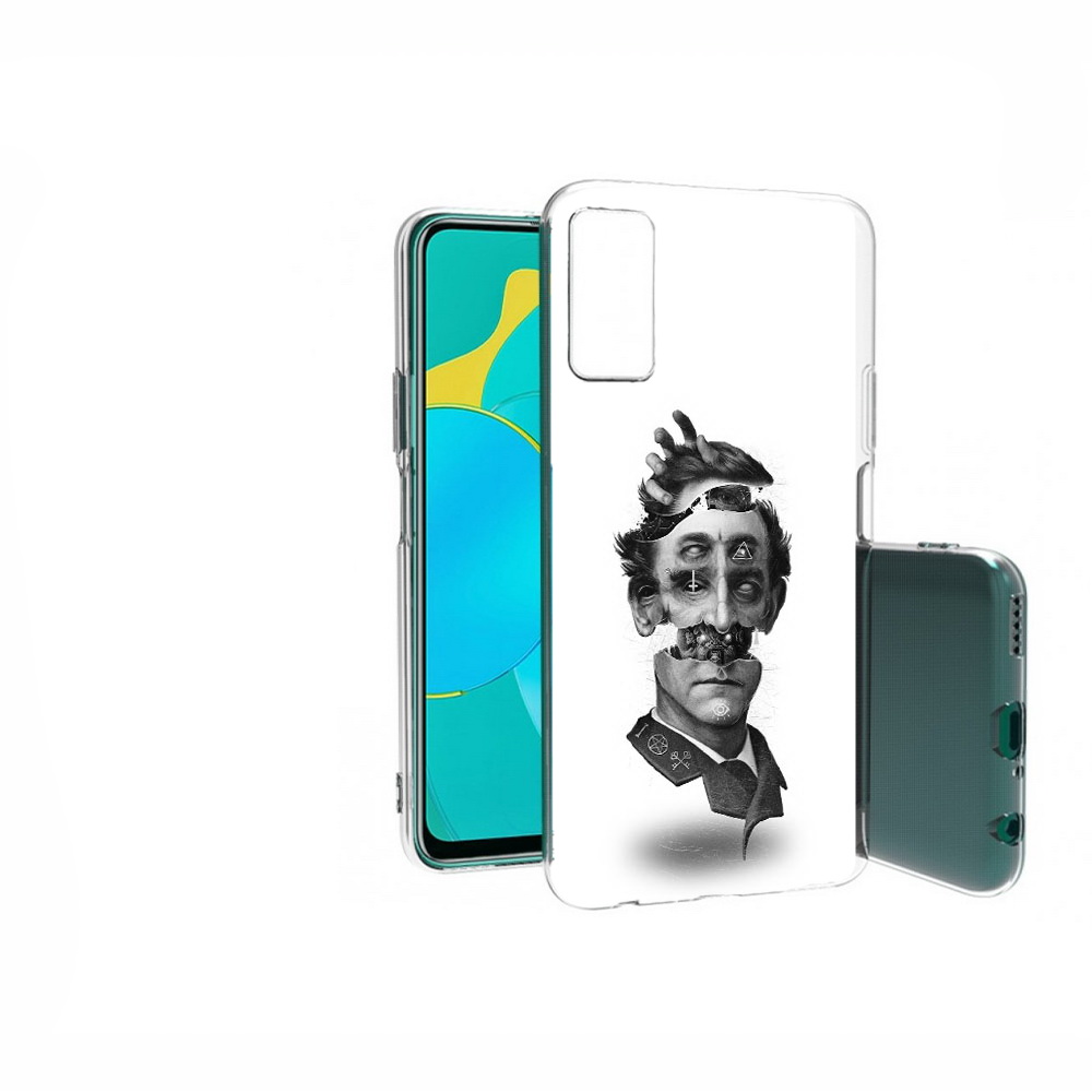 

Чехол MyPads Tocco для Huawei Honor 30S страшное лицо абстракция, Прозрачный, Tocco
