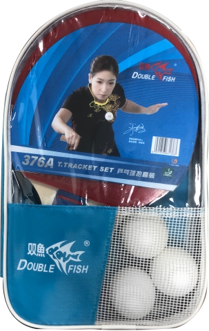 Набор для настольного тенниса Double Fish 376A, 2 ракетки, 3 мяча