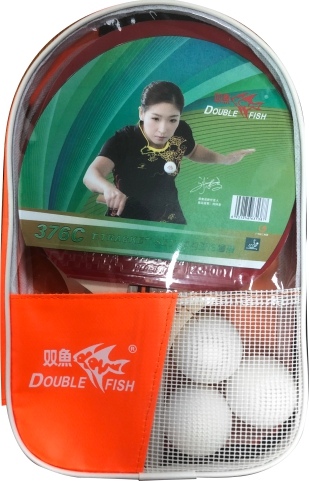 Набор для настольного тенниса Double Fish 376C, 2 ракетки, 3 мяча