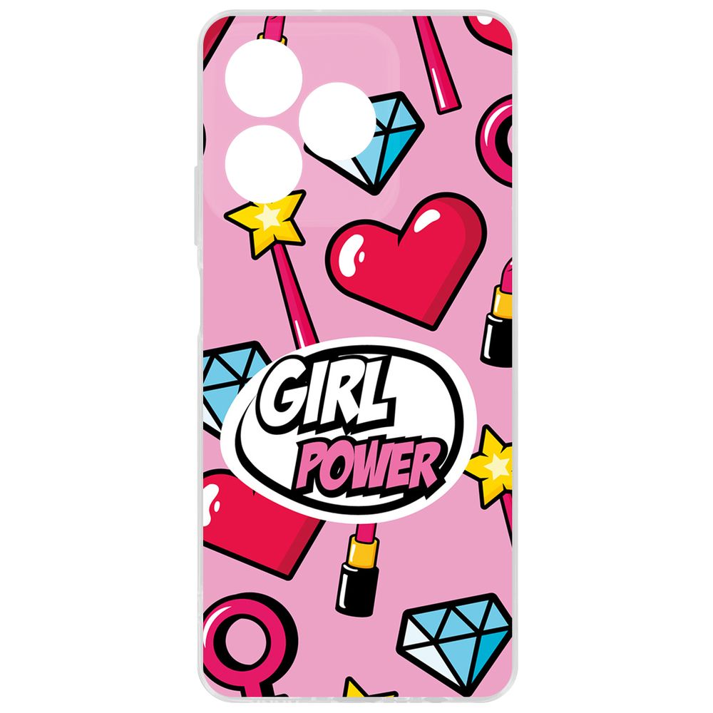 

Чехол-накладка Krutoff Clear Case Girl Power для Realme C63, Прозрачный