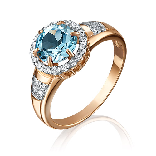 

Кольцо из красного золота с фианитом/топазом р. 16 PLATINA jewelry 01-4253-00-207-1110-46, 01-4253-00-207-1110-46