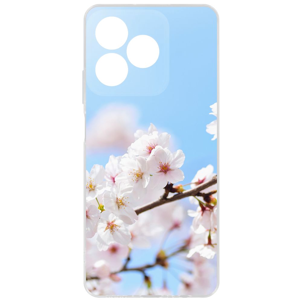 

Чехол-накладка Krutoff Clear Case Цветение для Realme C63, Прозрачный