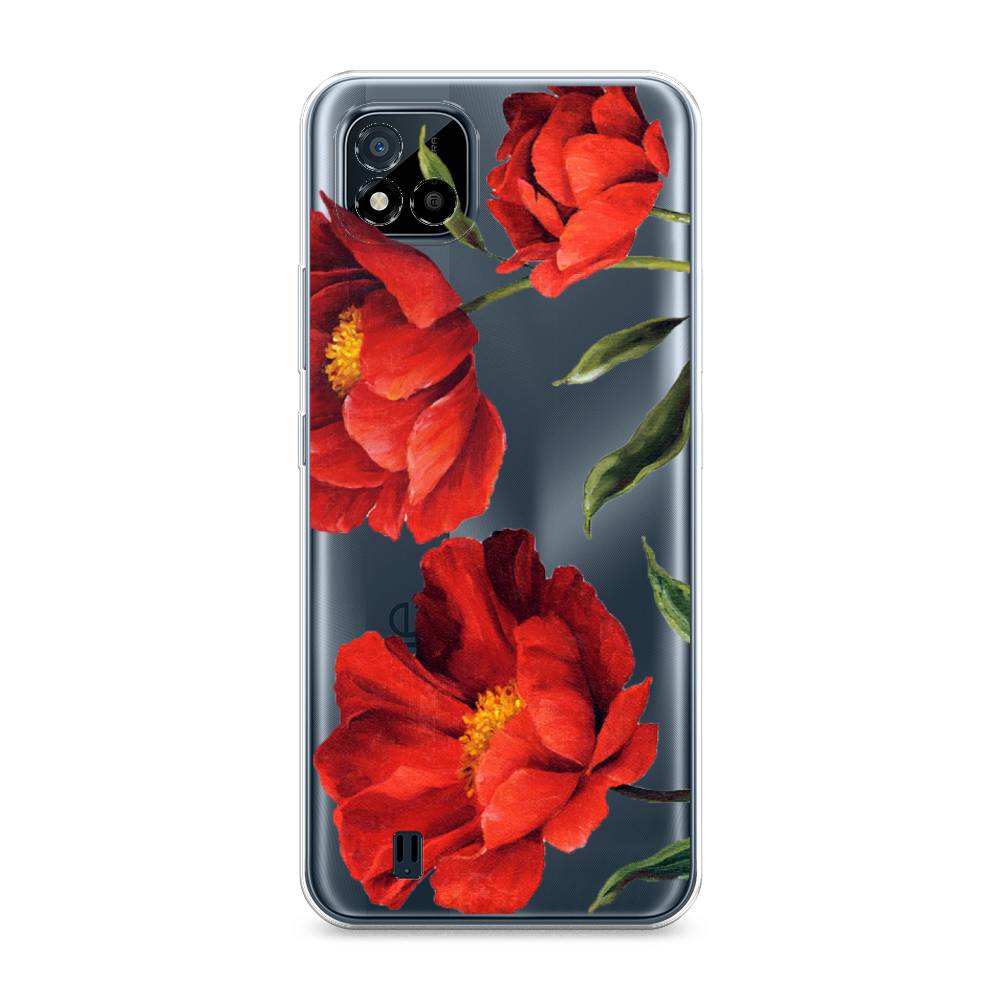 фото Силиконовый чехол "красные маки" на realme c11 (2021) awog