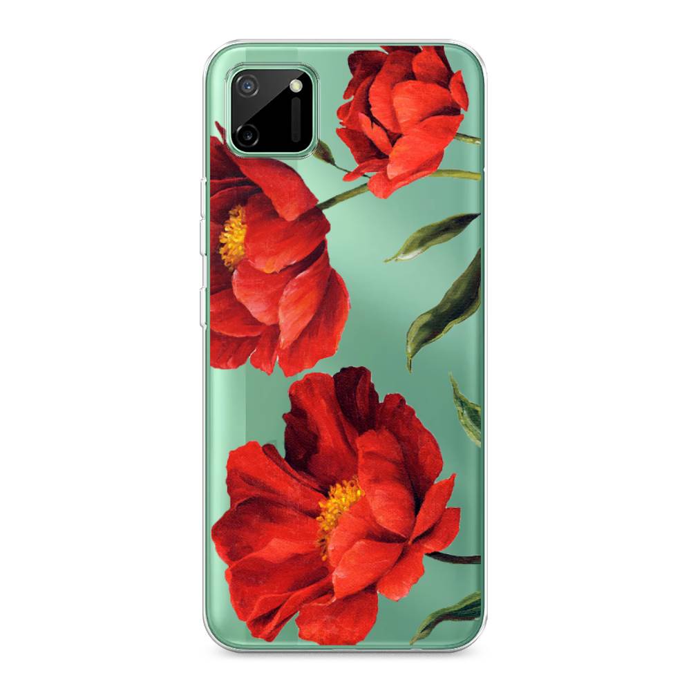 фото Силиконовый чехол "красные маки" на realme c11 awog