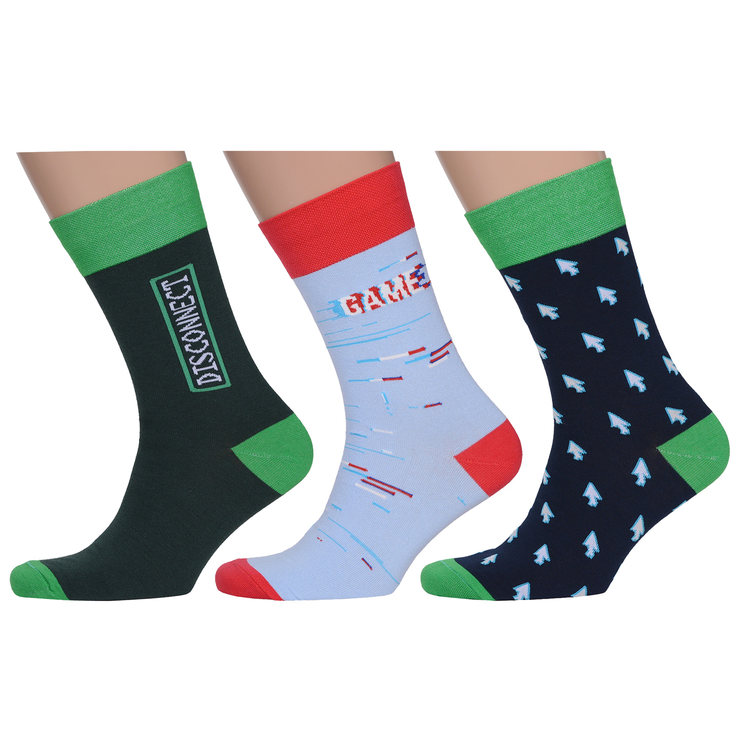 

Комплект носков мужских MoscowSocksClub msk3-М26 разноцветных 29, Зеленый;голубой;синий;красный;белый, msk3-М26