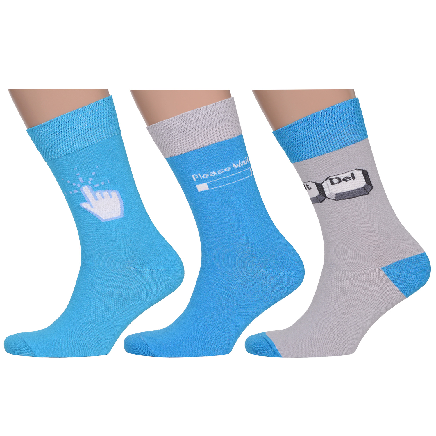 

Комплект носков мужских MoscowSocksClub msk3-М26 голубых; серых; белых 25, Голубой;серый;белый, msk3-М26