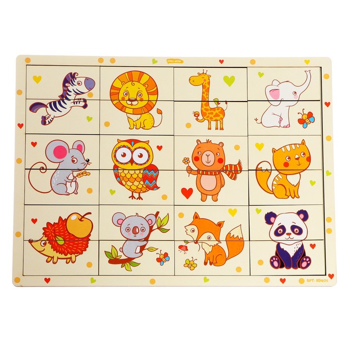 

Развивающая доска «Картинки половинки Учим животных-1» размер: 22 × 30 см, 3 +