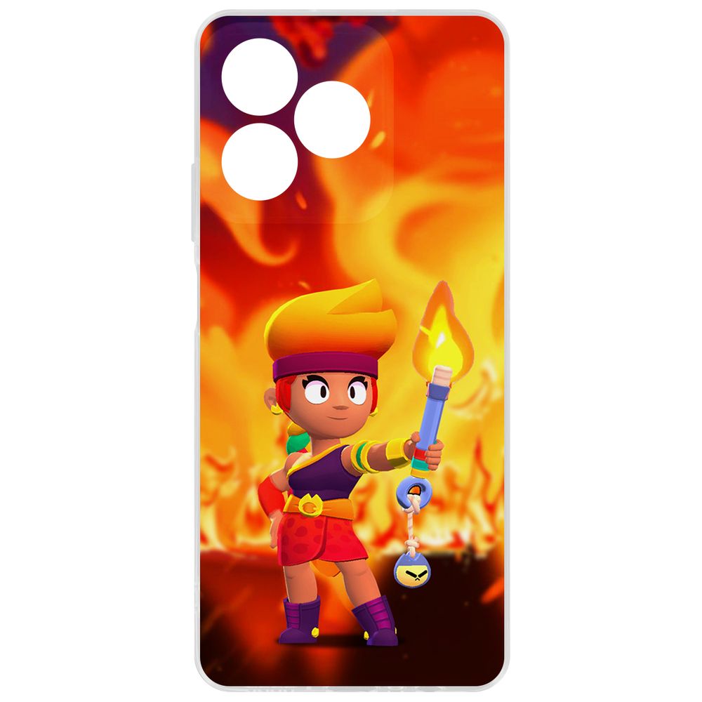 

Чехол-накладка Krutoff Clear Case Brawl Stars-Амбер для Realme C63, Прозрачный