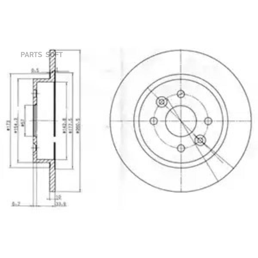 Тормозной диск DELPHI BG3804