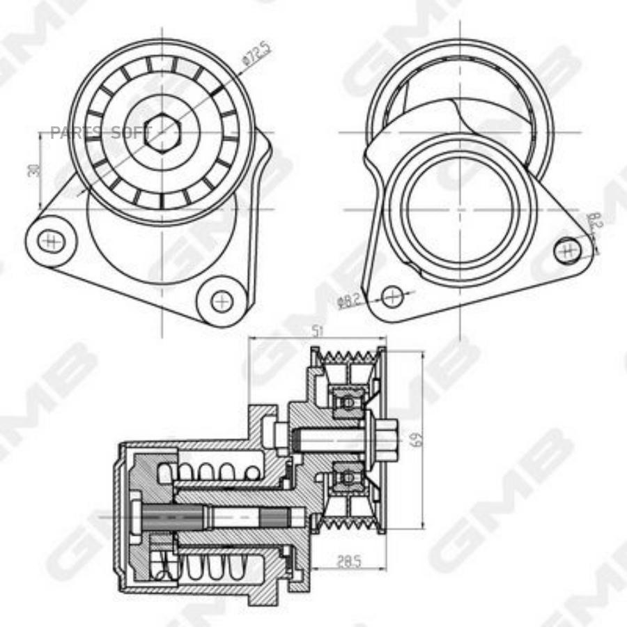 

Натяжитель Приводного Ремня Ford Mondeo Iii/Mazda 3/6 2,3 02- GMB арт. GAT32380