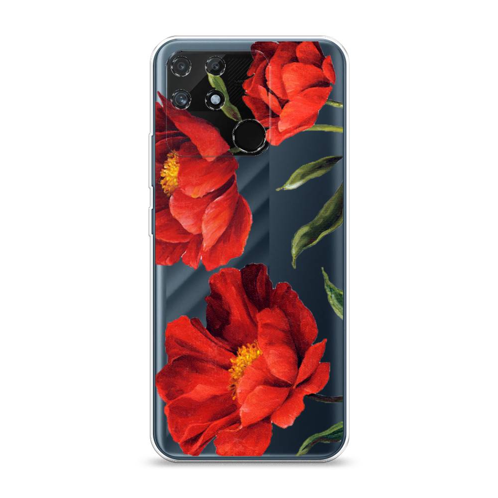 фото Силиконовый чехол "красные маки" на realme narzo 50a awog