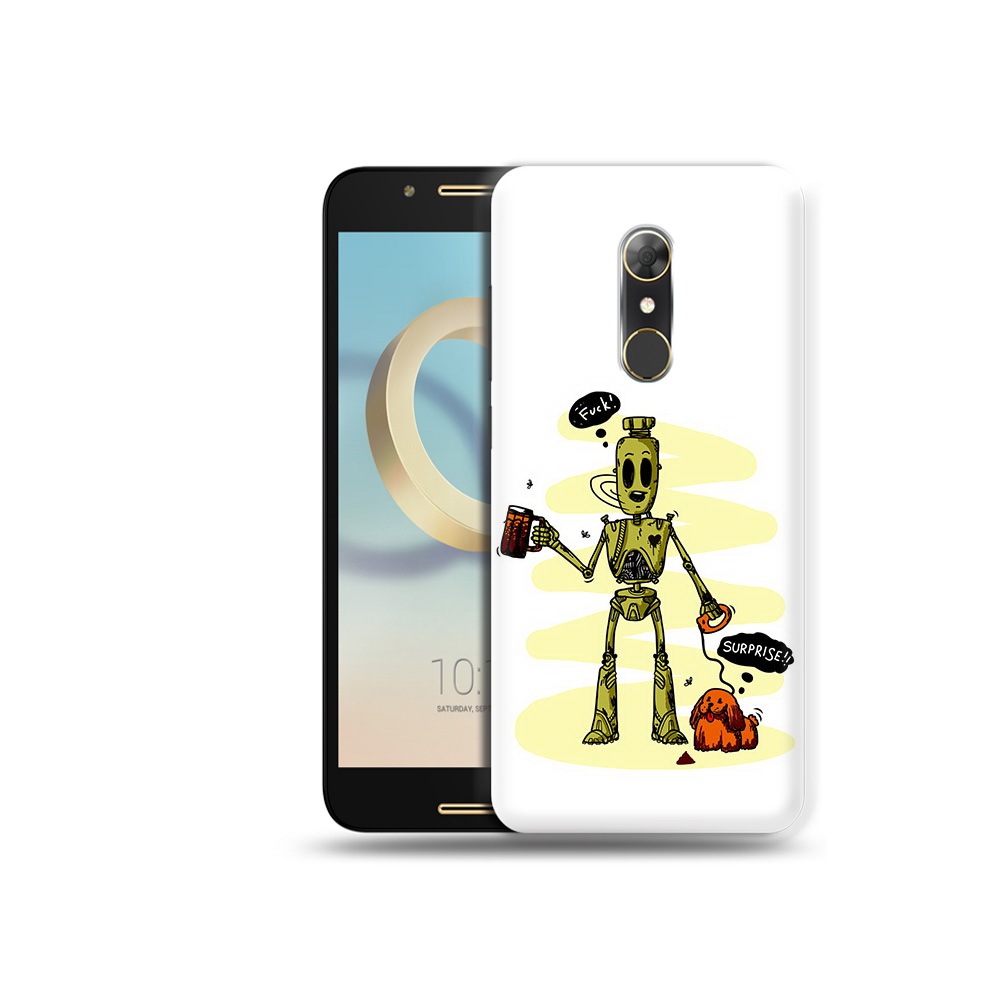 

Чехол MyPads Tocco для Alcatel A7 прикольный робот (PT133991.671.557), Прозрачный, Tocco