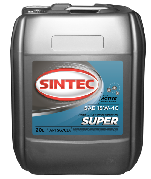 Масло Sintec 15/40 супер SG/CD минеральное 20 л