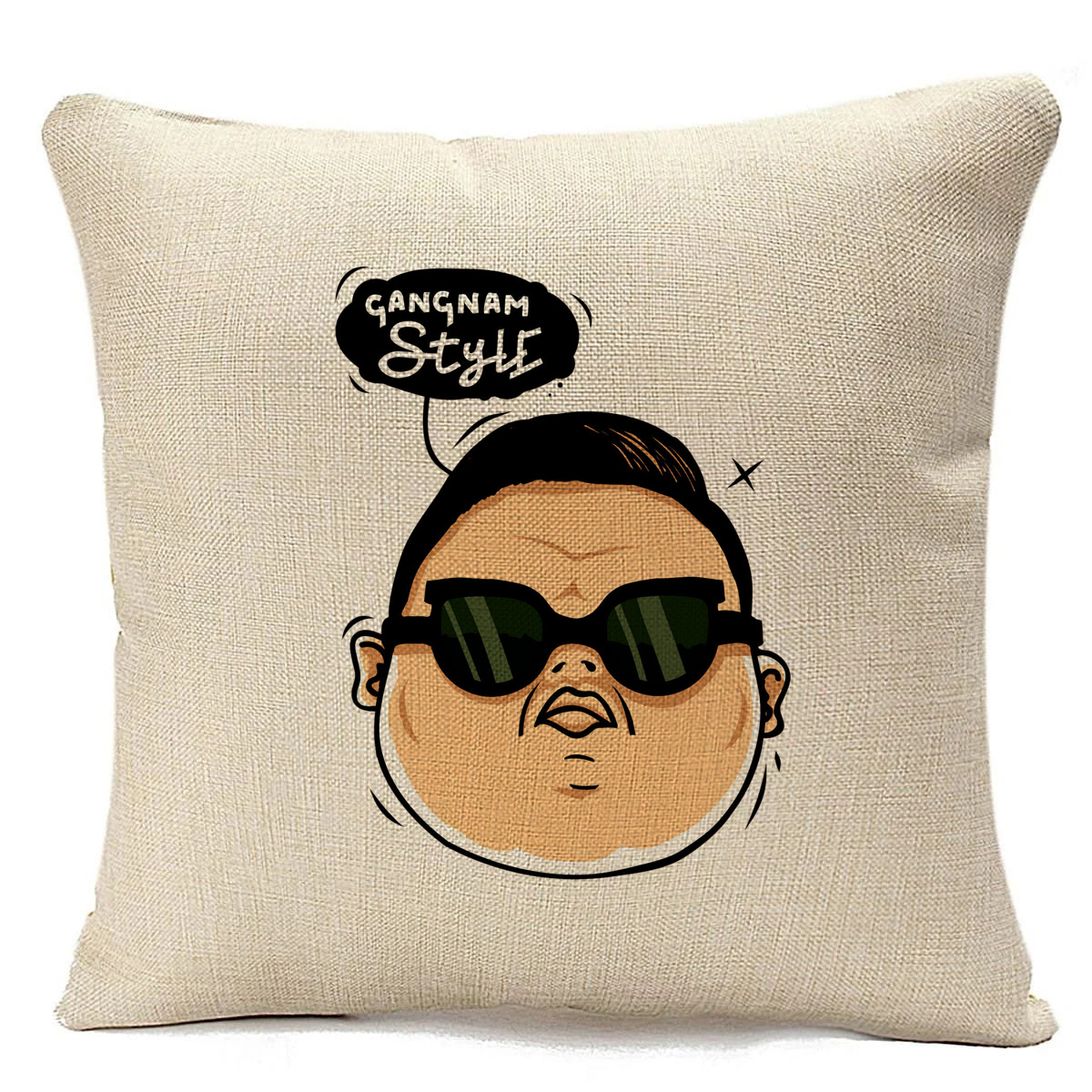 

Подушка бежевая CoolPodarok Прикол. Gangnam style, Бежевый