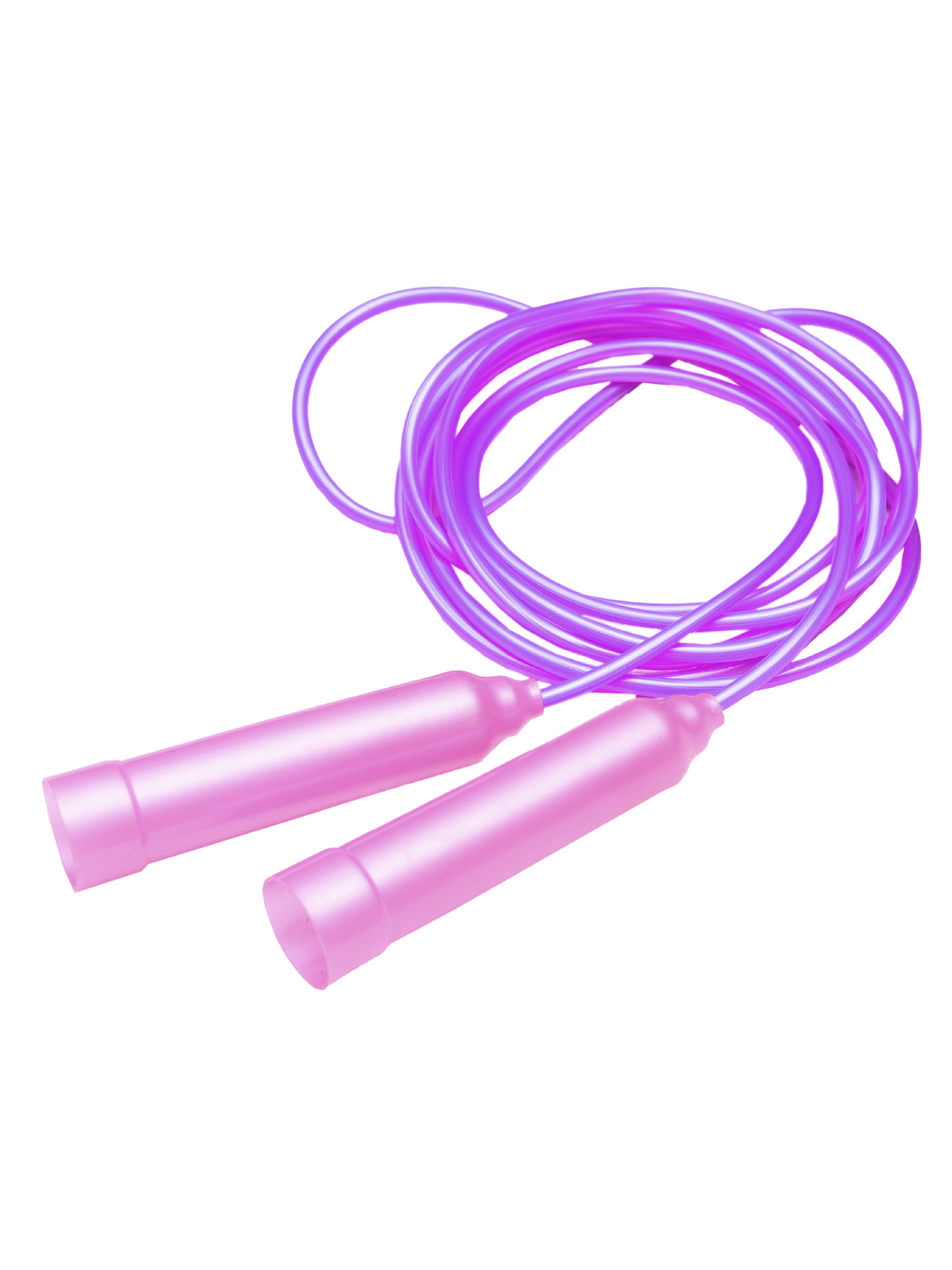 Скакалка URM 2.5 м пластиковая с эластичным шнуром и регулируемой длиной, розовая
