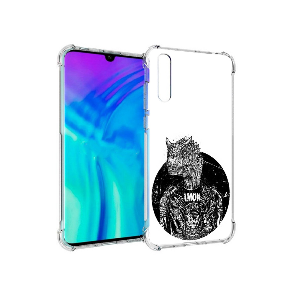 

Чехол MyPads Tocco для Huawei Enjoy 10s динозавр в куртке, Прозрачный, Tocco