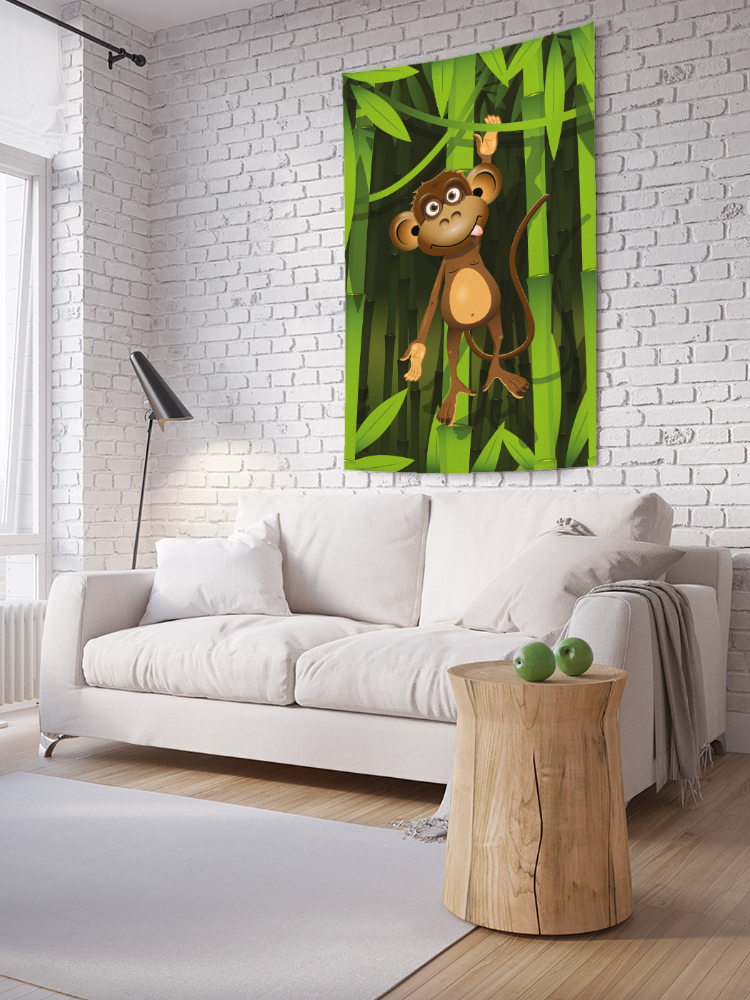 

Вертикальное фотопанно на стену JoyArty Висящая обезьянка 100x150 см, Висящая обезьянка