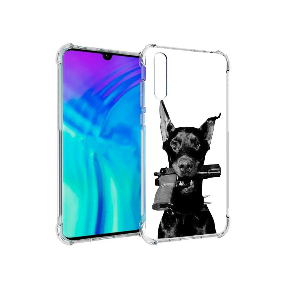 

Чехол MyPads Tocco для Huawei Enjoy 10s доберман с пистолетом, Прозрачный, Tocco