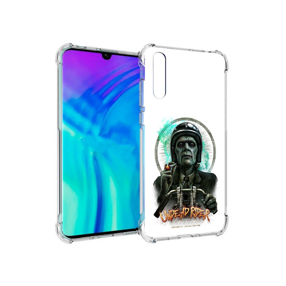 

Чехол MyPads Tocco для Huawei Enjoy 10s зеленый мужчина с сигаретой на мотоцикле, Прозрачный, Tocco