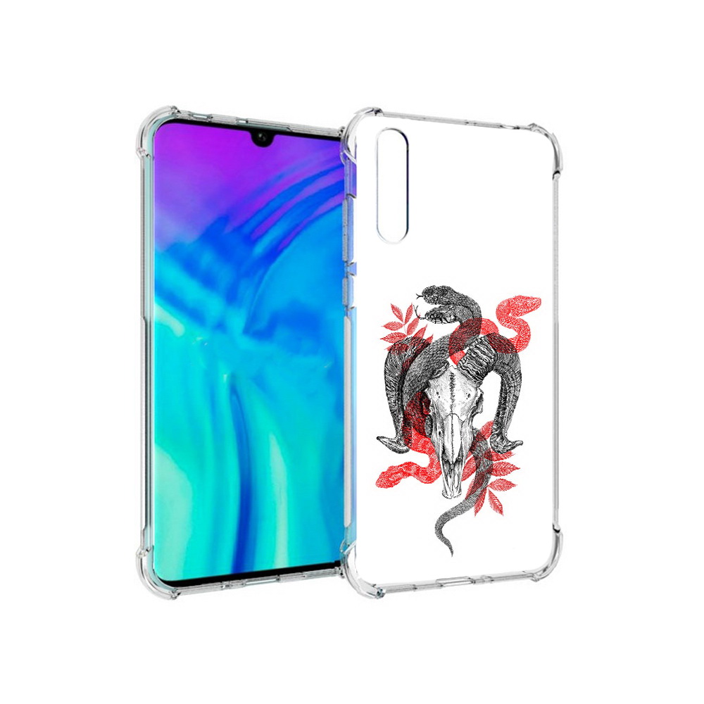 

Чехол MyPads Tocco для Huawei Enjoy 10s змея в черепе рисунок, Прозрачный, Tocco