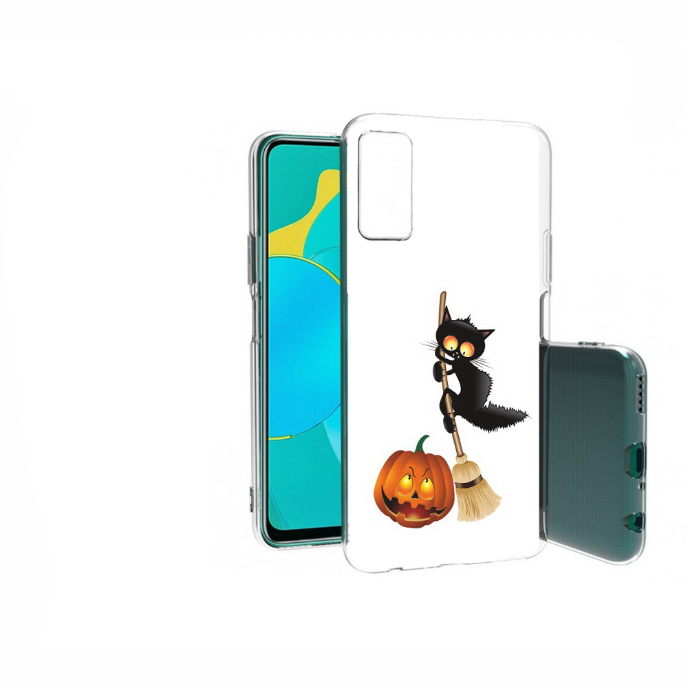 

Чехол MyPads Tocco для Huawei Honor 30S хэлуинский котик, Прозрачный, Tocco