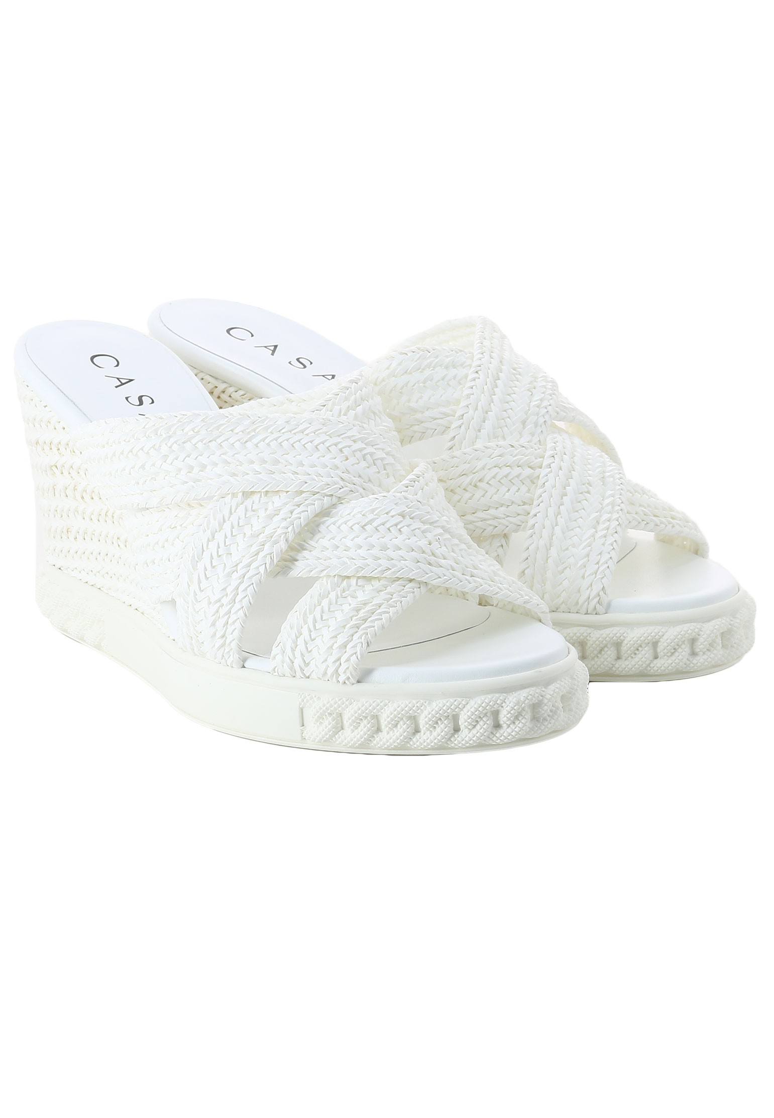 

Сабо женские Casadei 124373-124374 белые 38 EU, Белый, 124373-124374