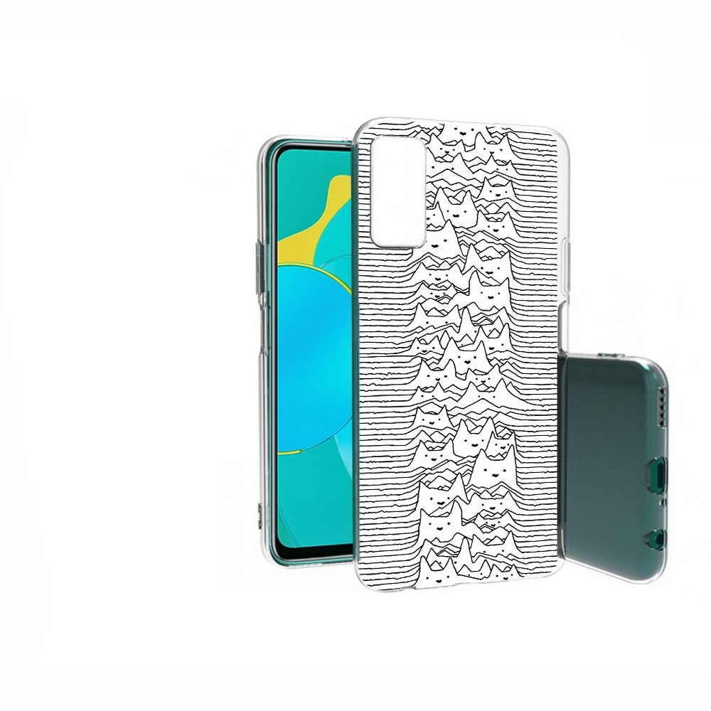 

Чехол MyPads Tocco для Huawei Honor 30S черно белые коты 3D, Прозрачный, Tocco