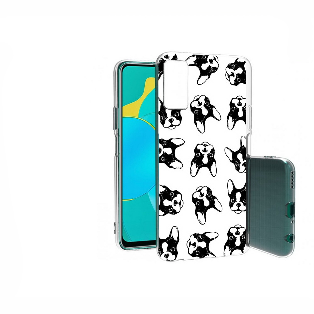 

Чехол MyPads Tocco для Huawei Honor 30S черно белые собачки, Прозрачный, Tocco