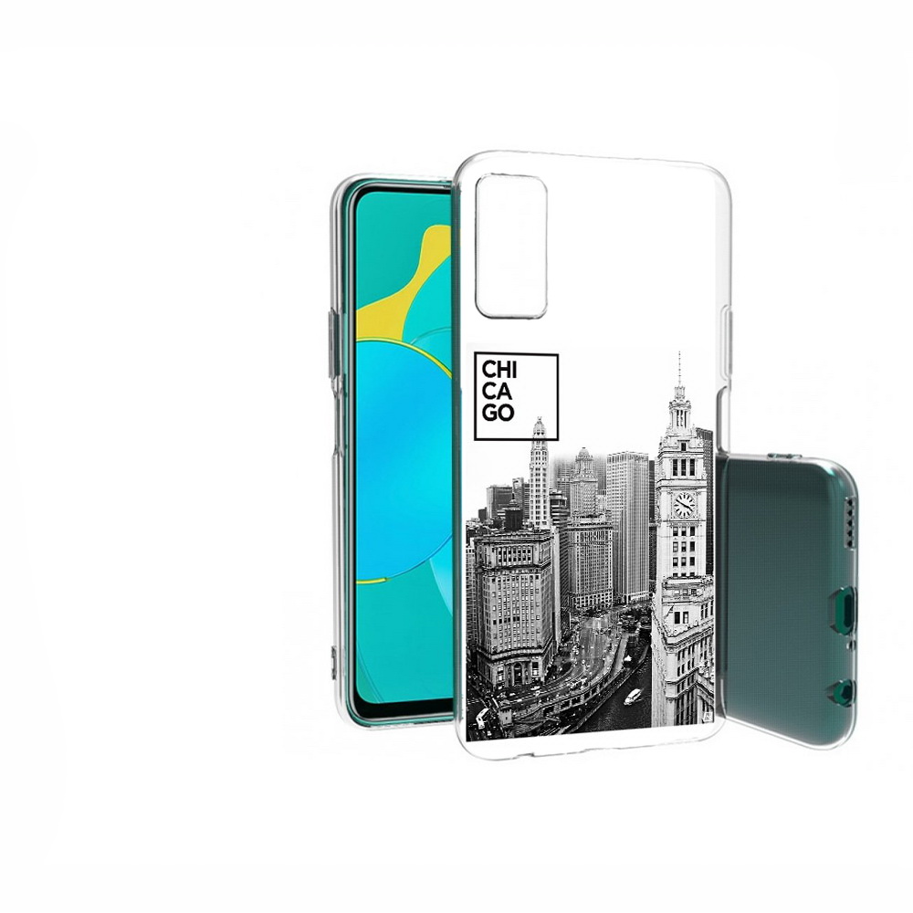 

Чехол MyPads Tocco для Huawei Honor 30S черно белый чикаго, Прозрачный, Tocco