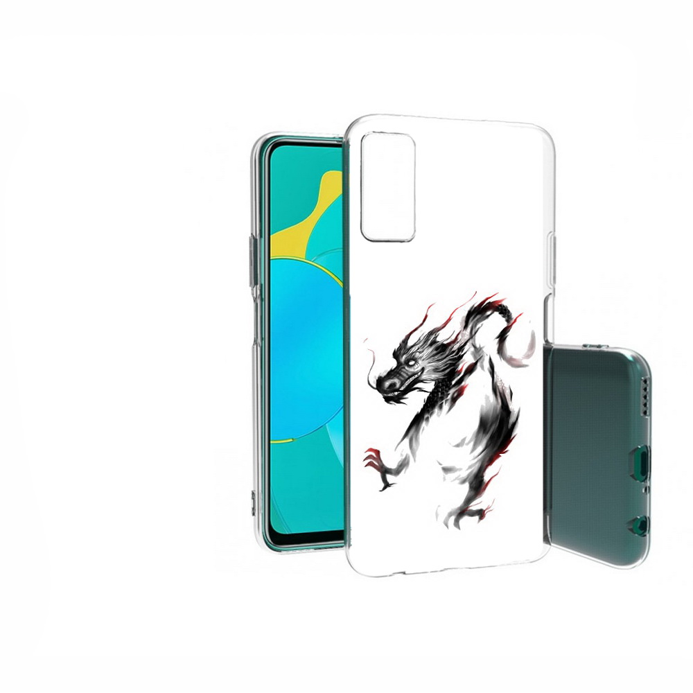 

Чехол MyPads Tocco для Huawei Honor 30S черный дракон, Прозрачный, Tocco