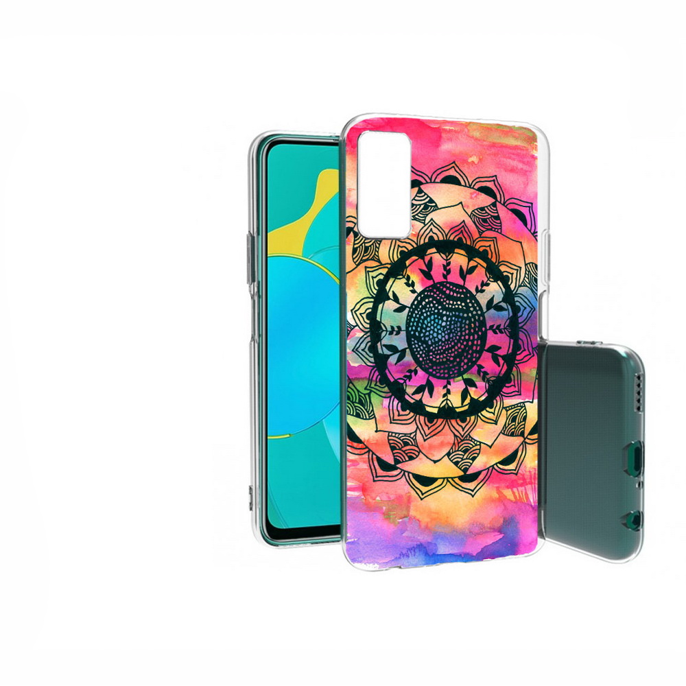 

Чехол MyPads Tocco для Huawei Honor 30S яркая абстракция круглый цветок, Прозрачный, Tocco