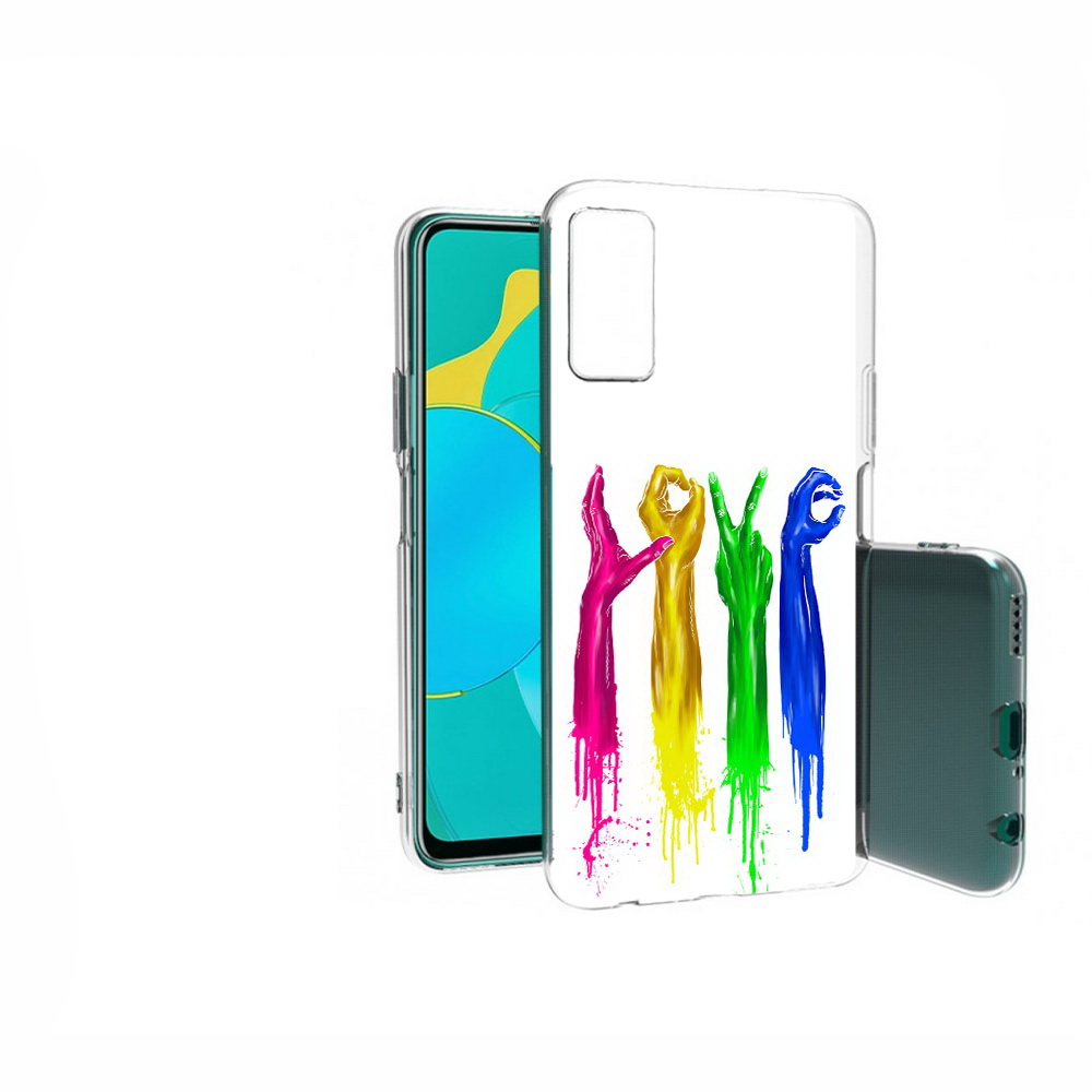 

Чехол MyPads Tocco для Huawei Honor 30S яркие руки love, Прозрачный, Tocco