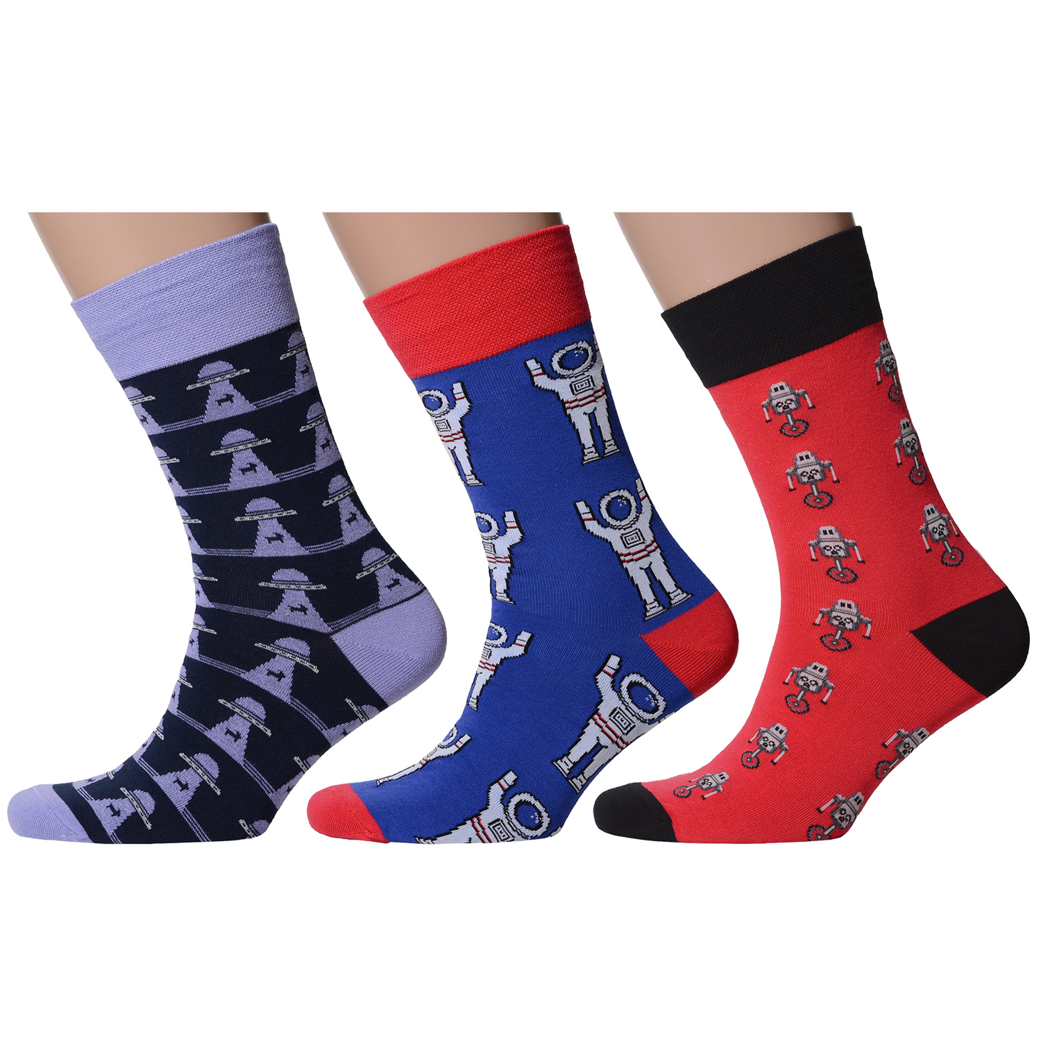 фото Комплект носков мужских moscowsocksclub msk3-м25 синих; красных; черных; белых 25