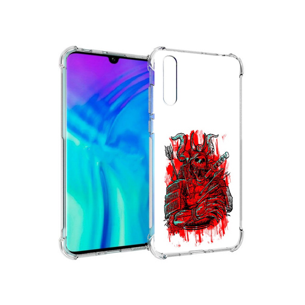 

Чехол MyPads Tocco для Huawei Enjoy 10s красный скелет воин, Прозрачный, Tocco