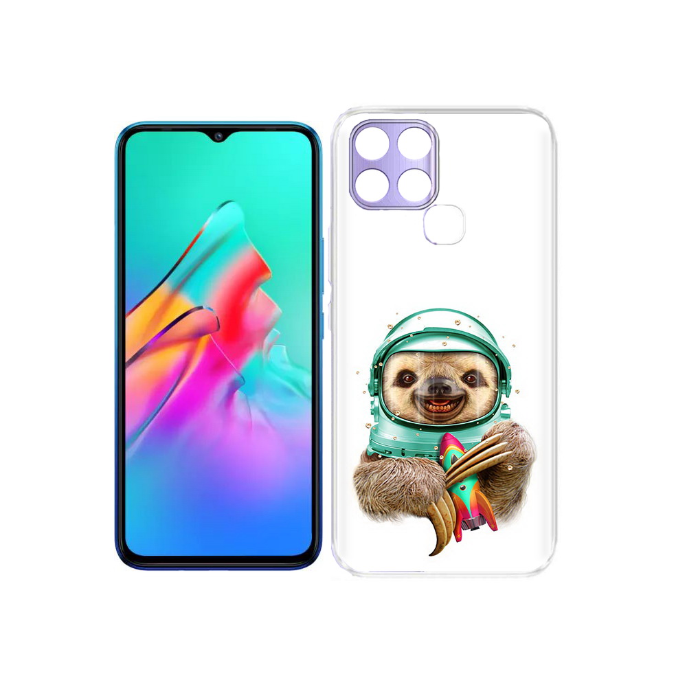 

Чехол MyPads Tocco для Infinix Smart 6 Ленивец астронавт, Прозрачный, Tocco