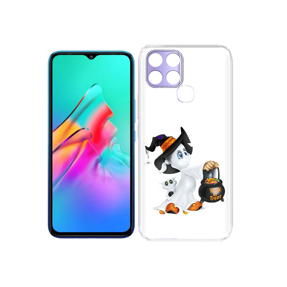 

Чехол MyPads Tocco для Infinix Smart 6 Маленький призрак, Прозрачный, Tocco