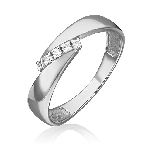 Кольцо из белого золота с бриллиантом р. 18 PLATINA jewelry 01-0356-00-101-1120-30