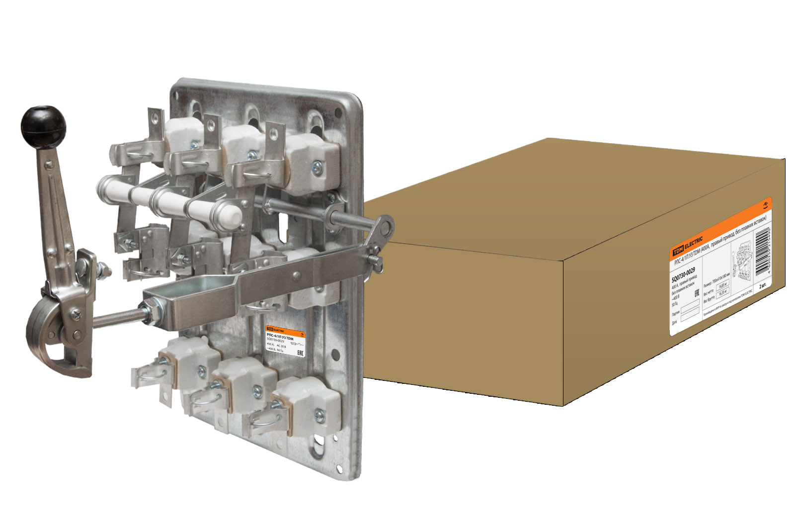 Рубильник РПС-41П У3 TDM 400А правый привод без плавких вставок SQ0730-0029 10413₽