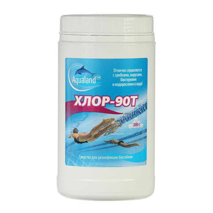 

Дезинфицирующее средство Aqualand Хлор-90Т, таблетки 200 г, 1 кг